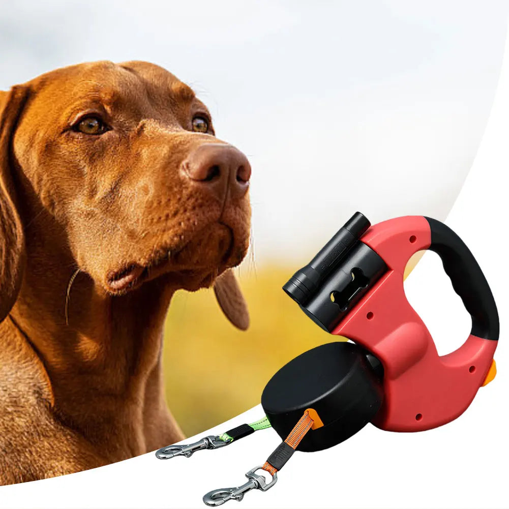 Double-Headed 360° Swivel Retractable Dog Leash