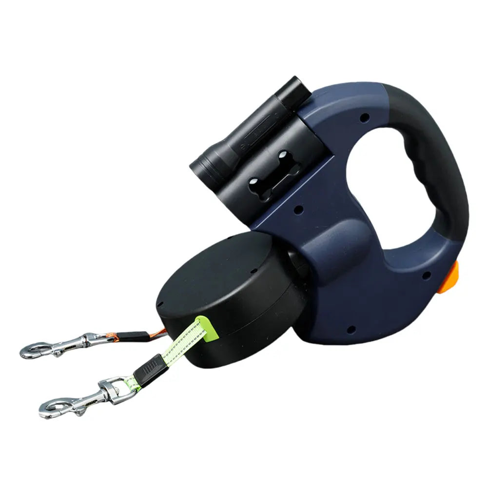 Double-Headed 360° Swivel Retractable Dog Leash