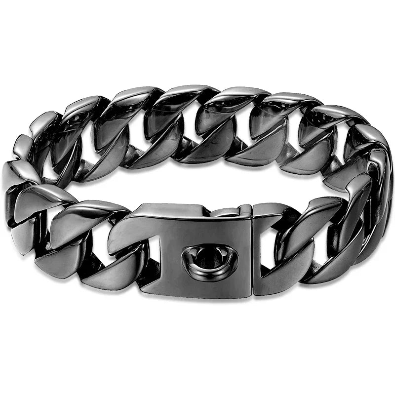 32mm Heavy-Duty Stainless Steel Dog Collar with Solid Buckle