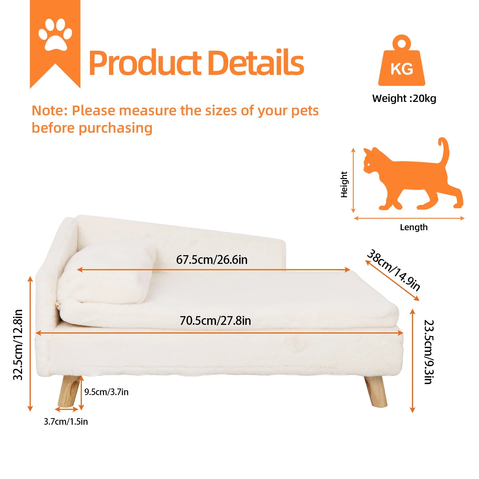 Elevated Nordic Pet Bed with Cozy Waterproof Pad
